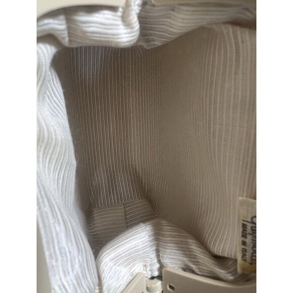 Gaymode Italy Purse Raffia Beaded Cream Beige Celluloid Handle 8” x 8” Clean - Picture 13 of 16